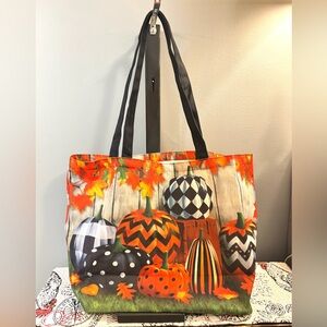 Briarwood Lane Patterned Pumpkins Tote Bat | Large